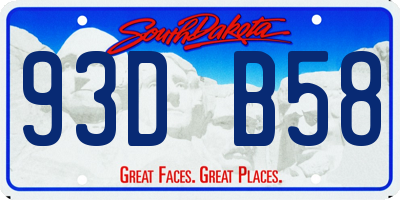 SD license plate 93DB58