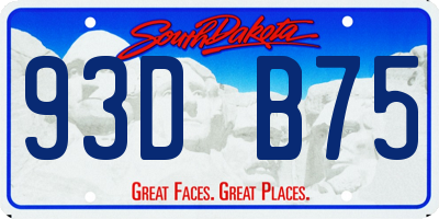 SD license plate 93DB75