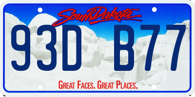 SD license plate 93DB77