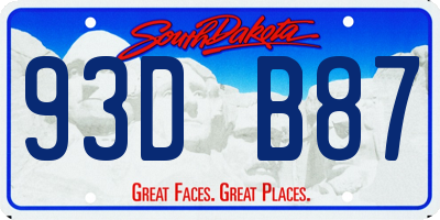 SD license plate 93DB87
