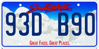 SD license plate 93DB90
