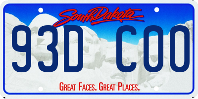 SD license plate 93DC00