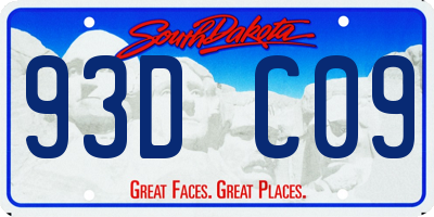 SD license plate 93DC09