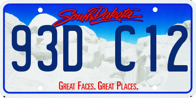 SD license plate 93DC12
