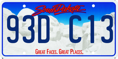 SD license plate 93DC13