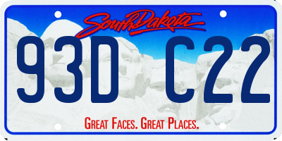 SD license plate 93DC22