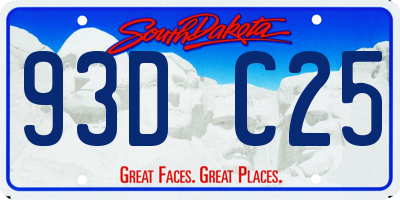 SD license plate 93DC25