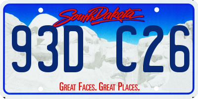 SD license plate 93DC26