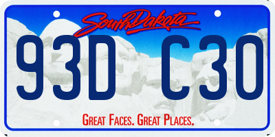 SD license plate 93DC30