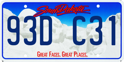SD license plate 93DC31