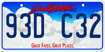 SD license plate 93DC32