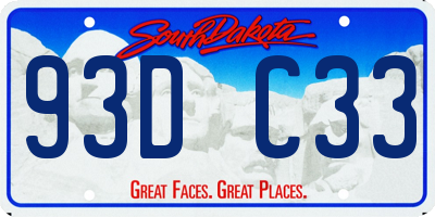 SD license plate 93DC33