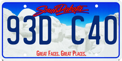 SD license plate 93DC40