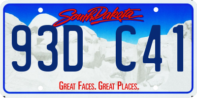 SD license plate 93DC41