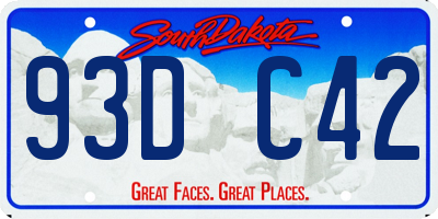SD license plate 93DC42