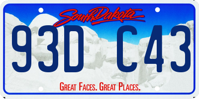 SD license plate 93DC43