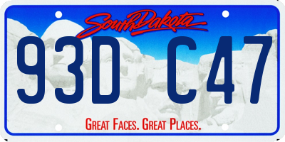 SD license plate 93DC47