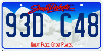 SD license plate 93DC48
