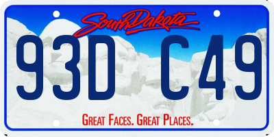 SD license plate 93DC49