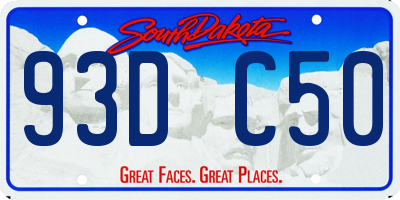 SD license plate 93DC50