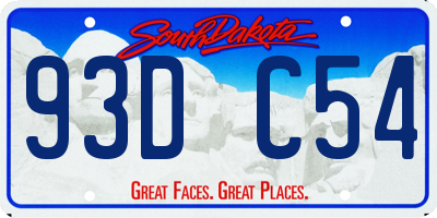 SD license plate 93DC54