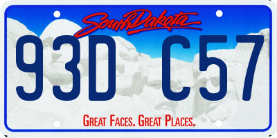 SD license plate 93DC57