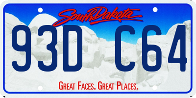 SD license plate 93DC64