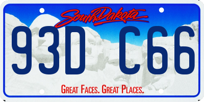SD license plate 93DC66