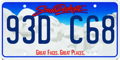 SD license plate 93DC68