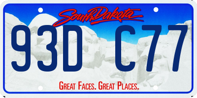 SD license plate 93DC77