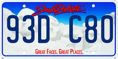 SD license plate 93DC80