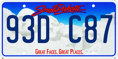 SD license plate 93DC87