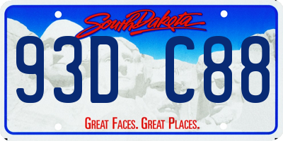 SD license plate 93DC88