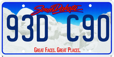 SD license plate 93DC90