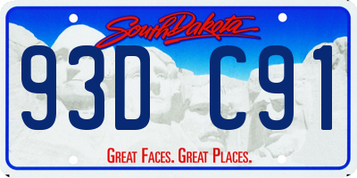 SD license plate 93DC91