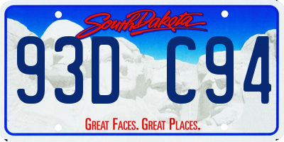 SD license plate 93DC94