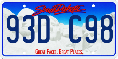 SD license plate 93DC98