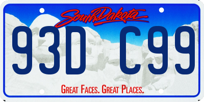 SD license plate 93DC99
