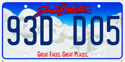 SD license plate 93DD05