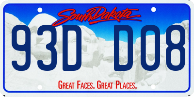 SD license plate 93DD08
