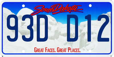 SD license plate 93DD12