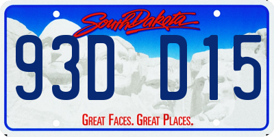 SD license plate 93DD15