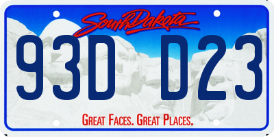 SD license plate 93DD23
