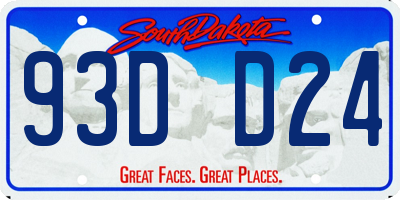 SD license plate 93DD24