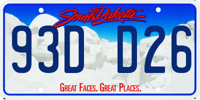 SD license plate 93DD26