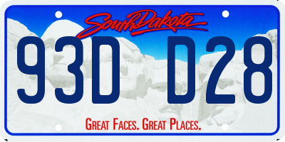 SD license plate 93DD28