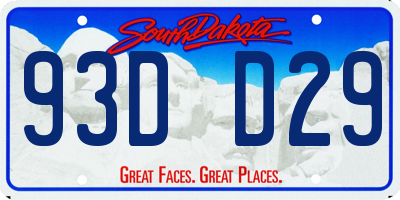 SD license plate 93DD29