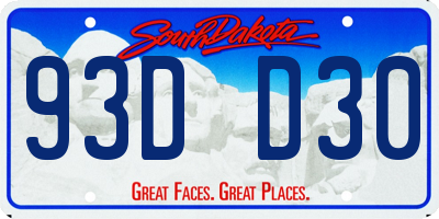 SD license plate 93DD30