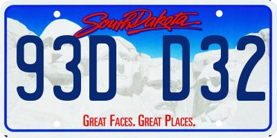 SD license plate 93DD32
