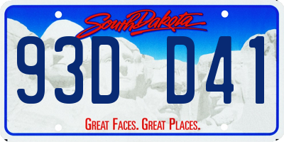 SD license plate 93DD41